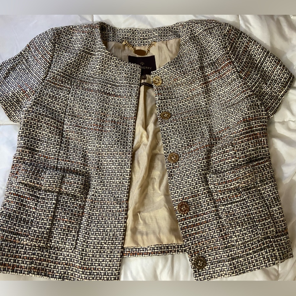 Mulberry Black and Brown Tweed Blazer